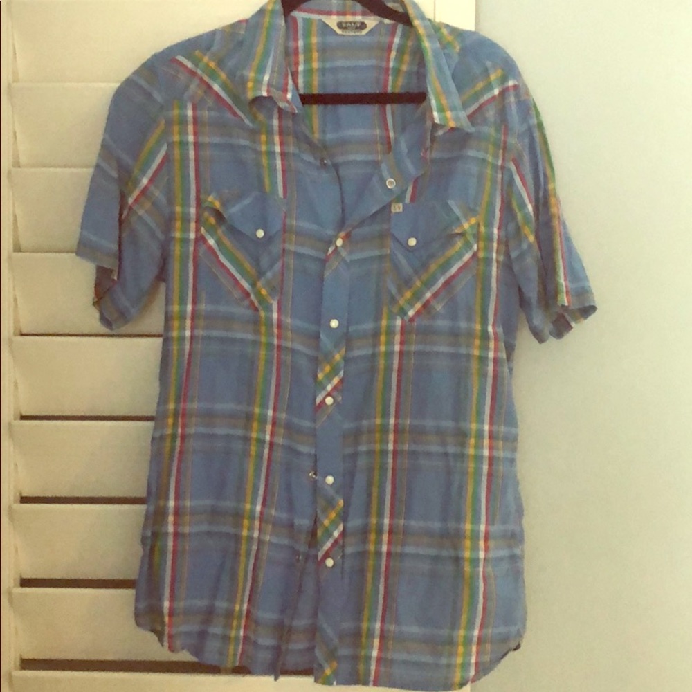 Men’s Salt Valley Short Plaid Sleeve Botton Down